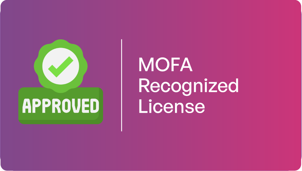 MOFA recognized license.